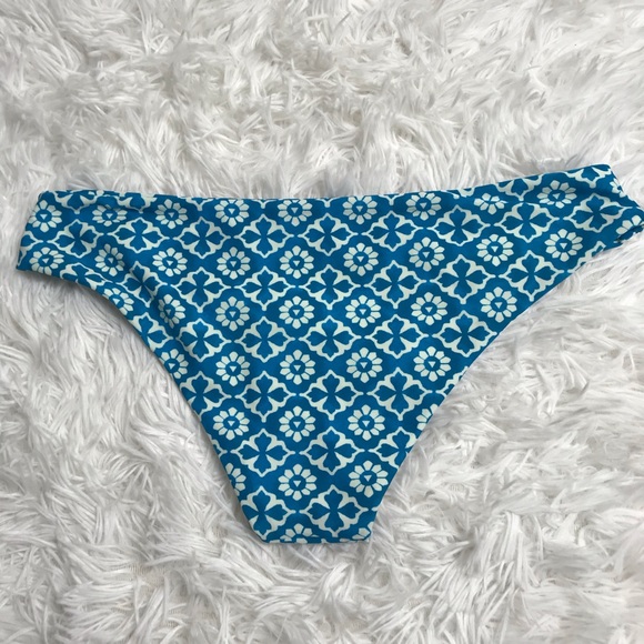 NEW Tori Praver Isla Bikini Bottom Floral Swim Teal Small - Picture 2 of 8
